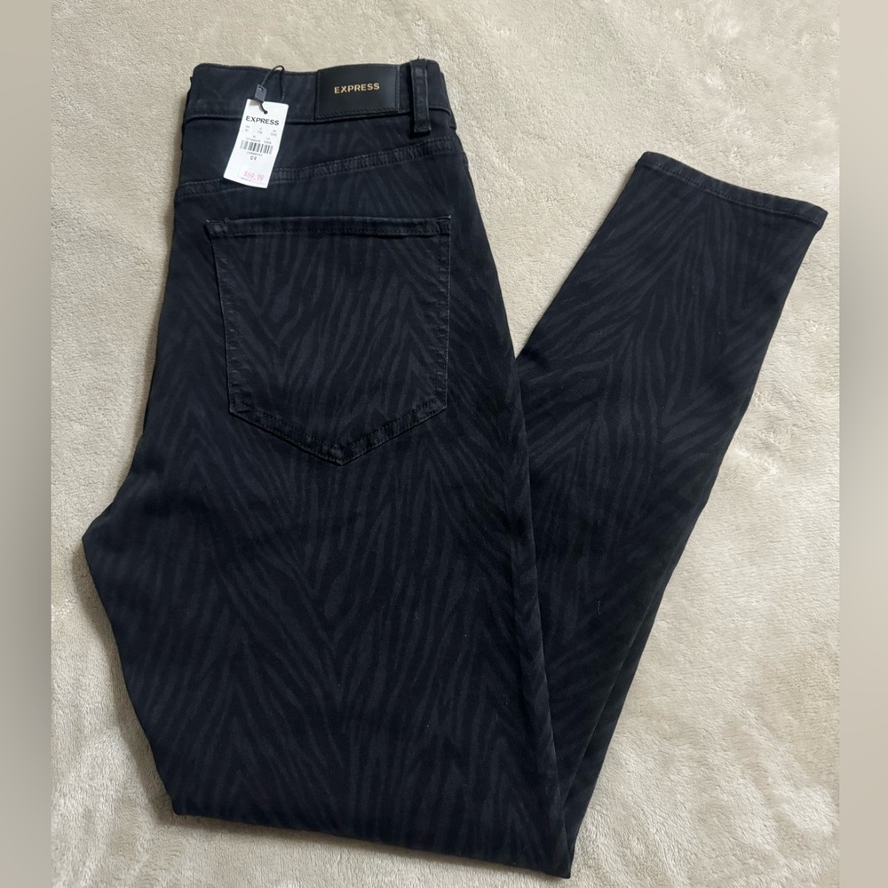 Express Women’s Skinny High Rise Animal Print Stretch Pants 12R